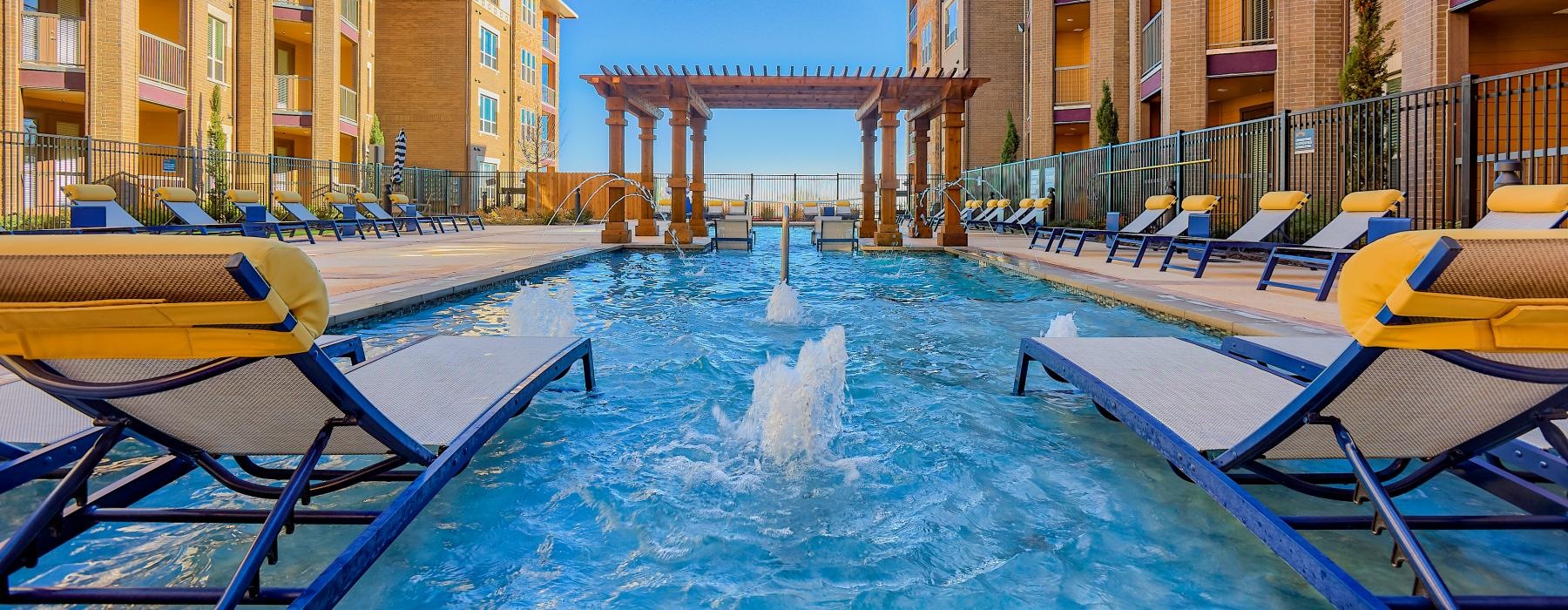 Sparkling swimming pool a pool in a courtyard